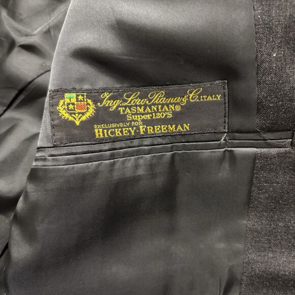 Loro Piana Hickey Freeman Blazer Mens 42 XLG Long Tasmanian Super 120’s Jacket - Picture 3 of 7